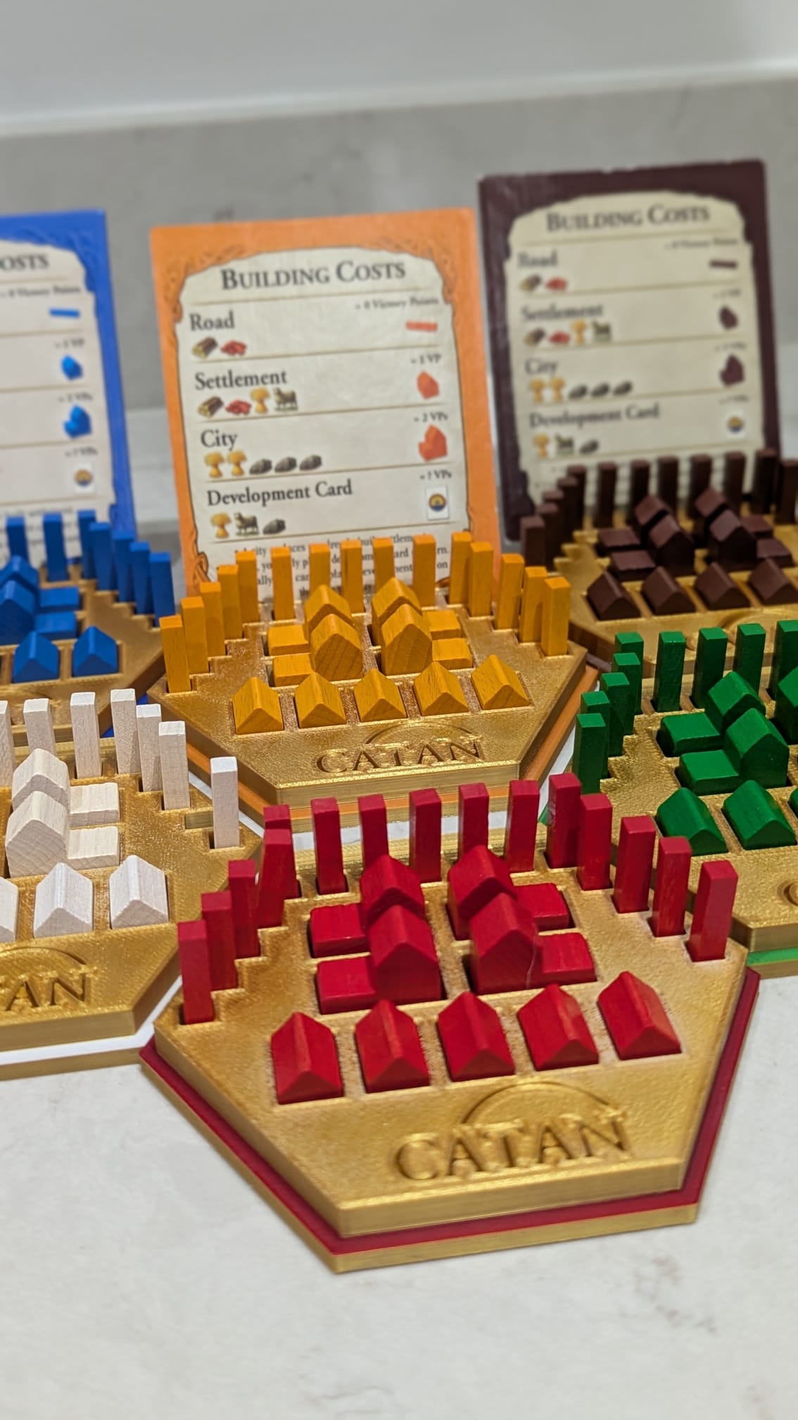 Gold Catan Game Piece Holder