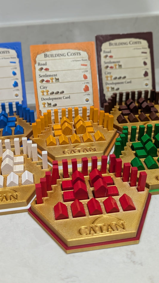 Gold Catan Game Piece Holder