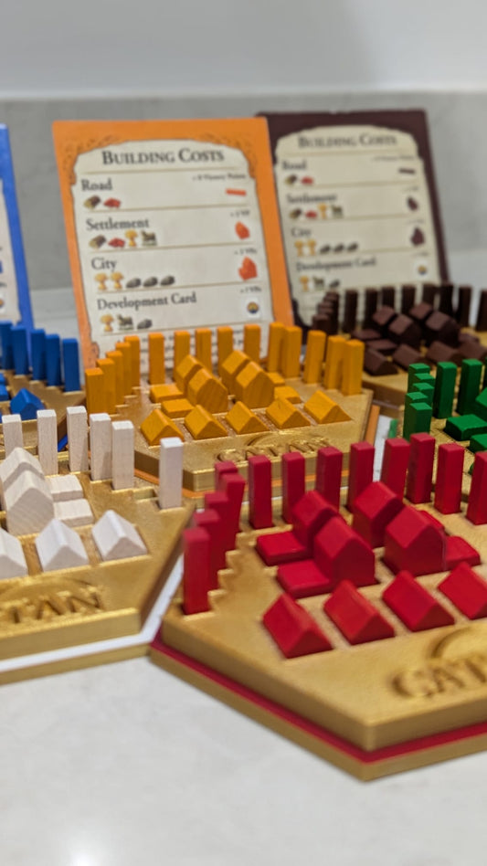 Gold Catan Game Piece Holder