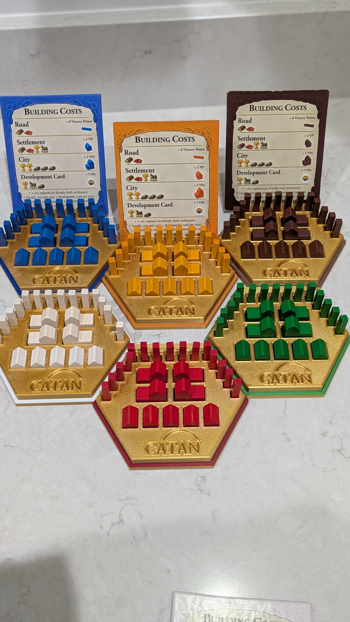 Gold Catan Game Piece Holder